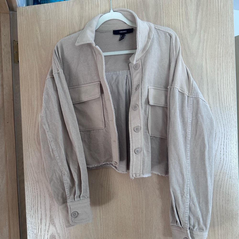 Forever 21 Beige Corduroy Utility Jacket